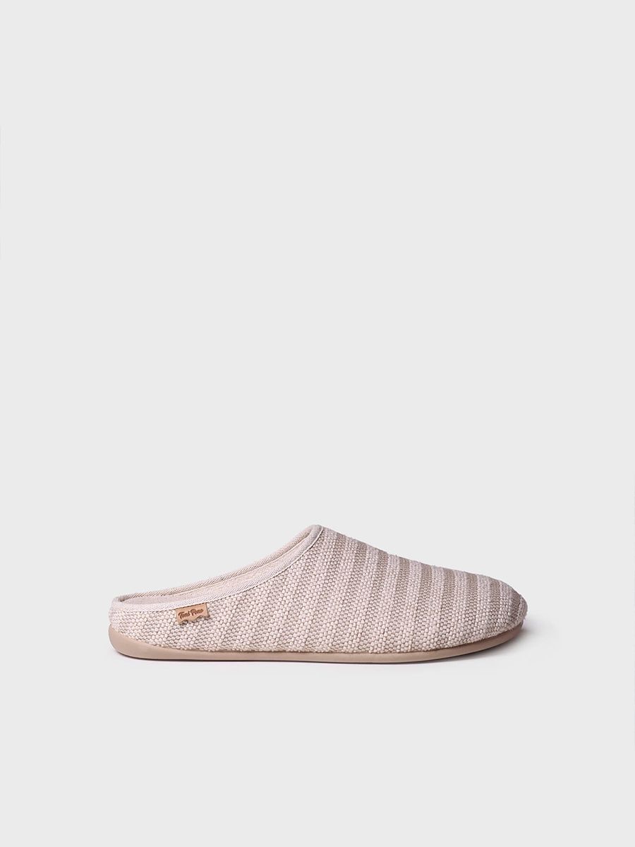 Pantuflas para mujer en color piedra | MELY-DL