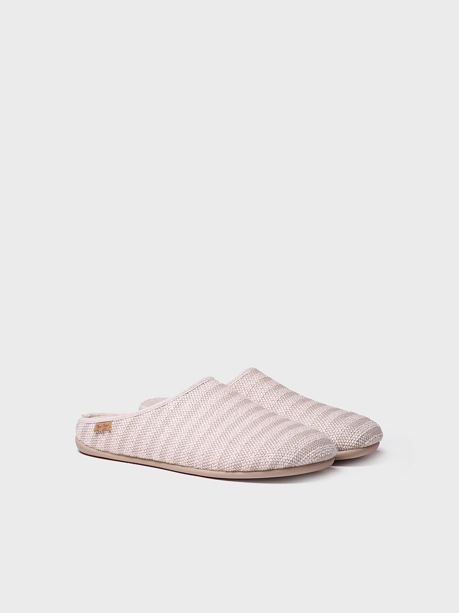 Pantuflas para mujer en color piedra | MELY-DL