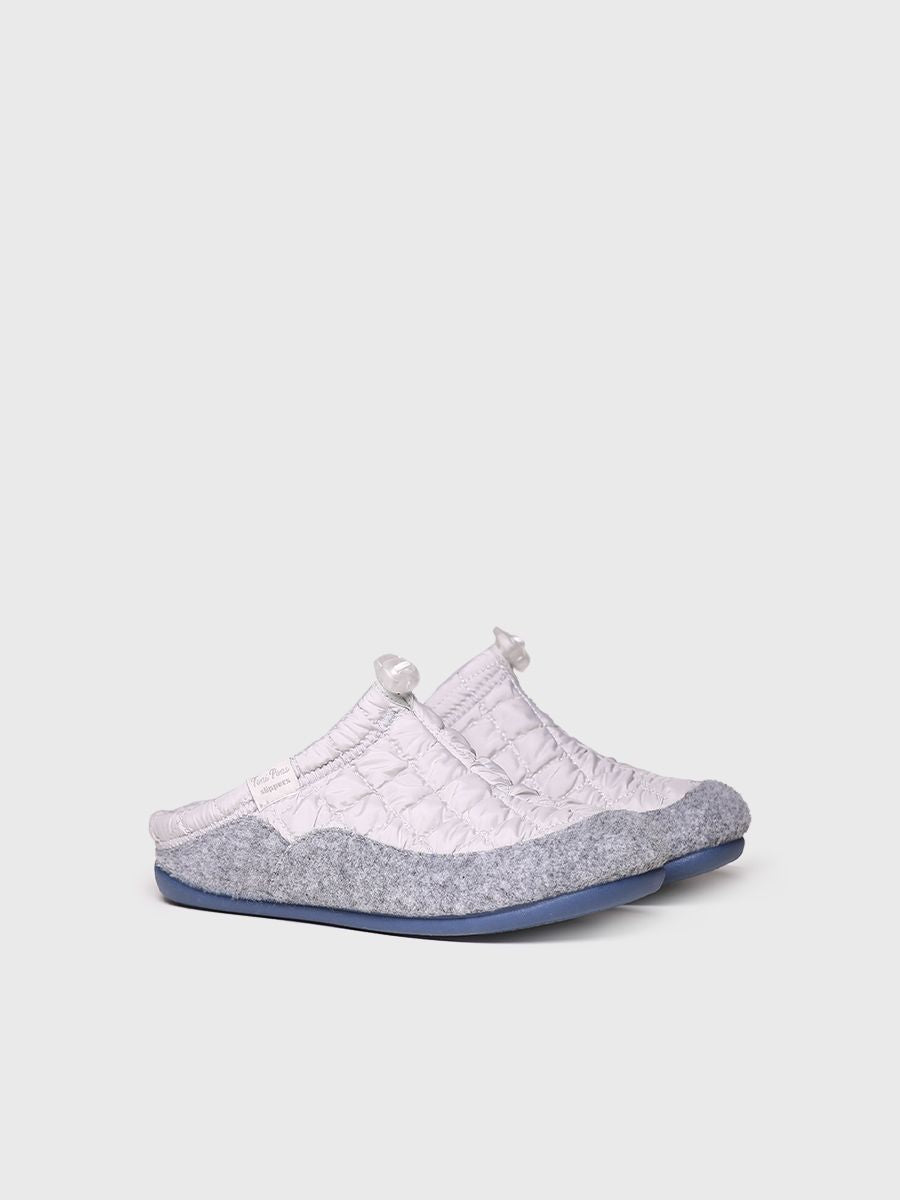 Pantuflas para mujer en color perla | MEL