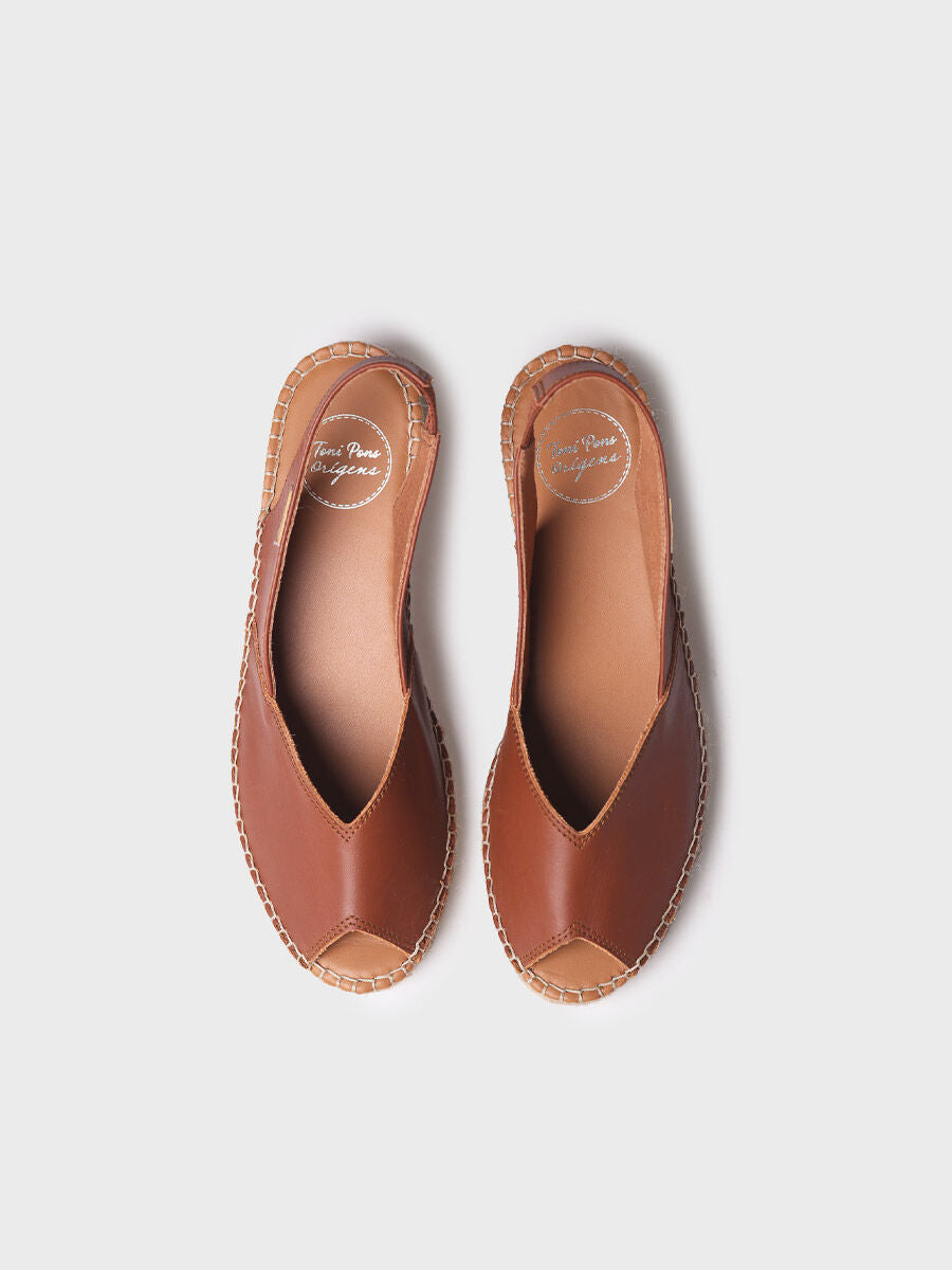 Alpargata de mujer con cuña en piel | BERNIA-P