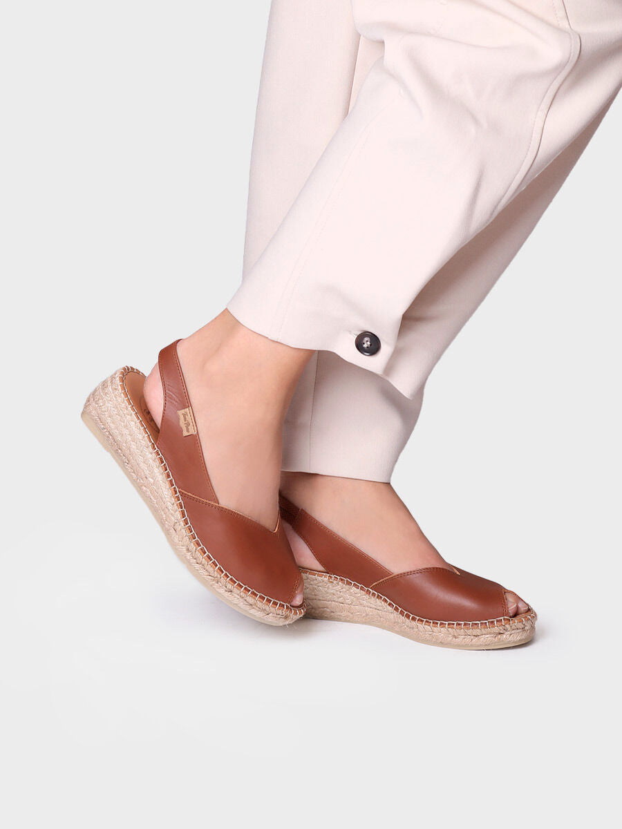 Alpargata de mujer con cuña en piel | BERNIA-P