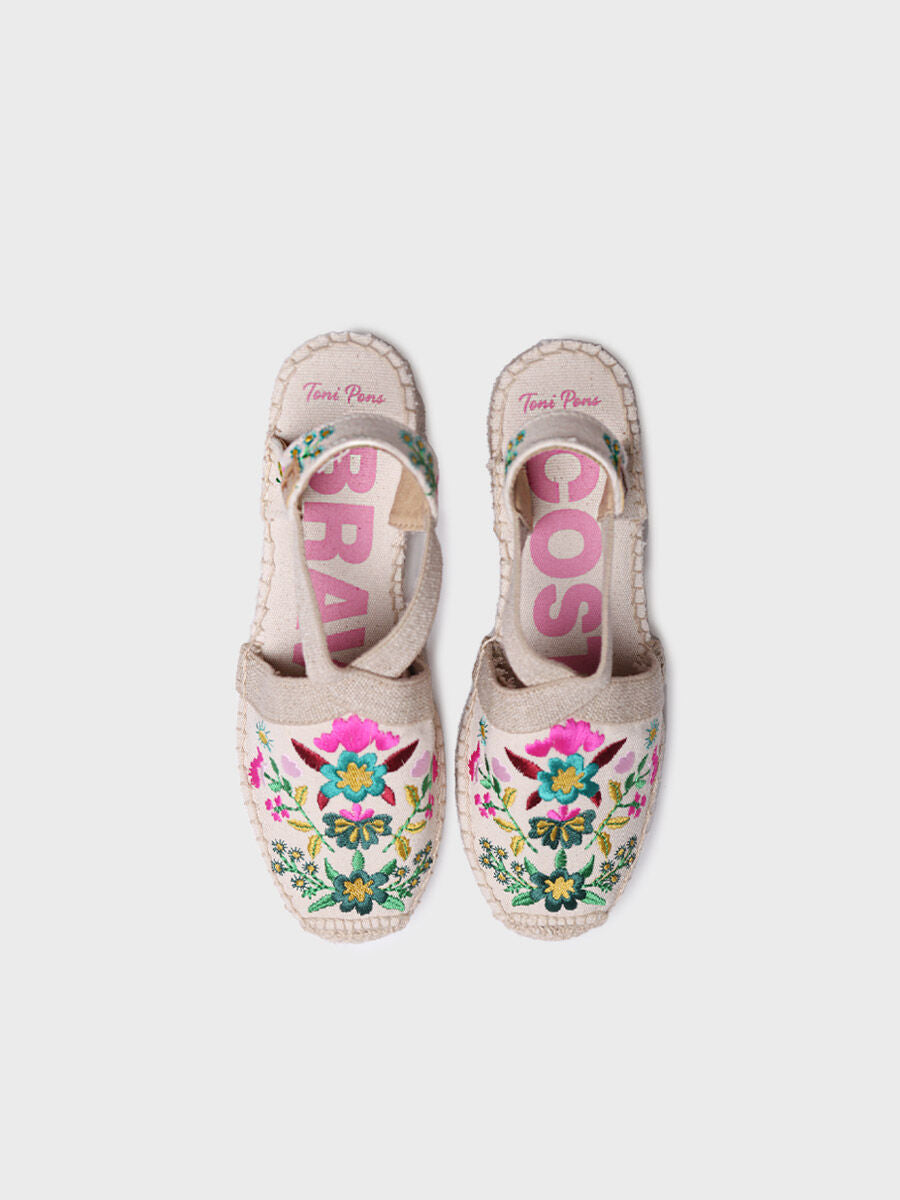 Alpargata de yute con bordados multicolor - MONTJOI