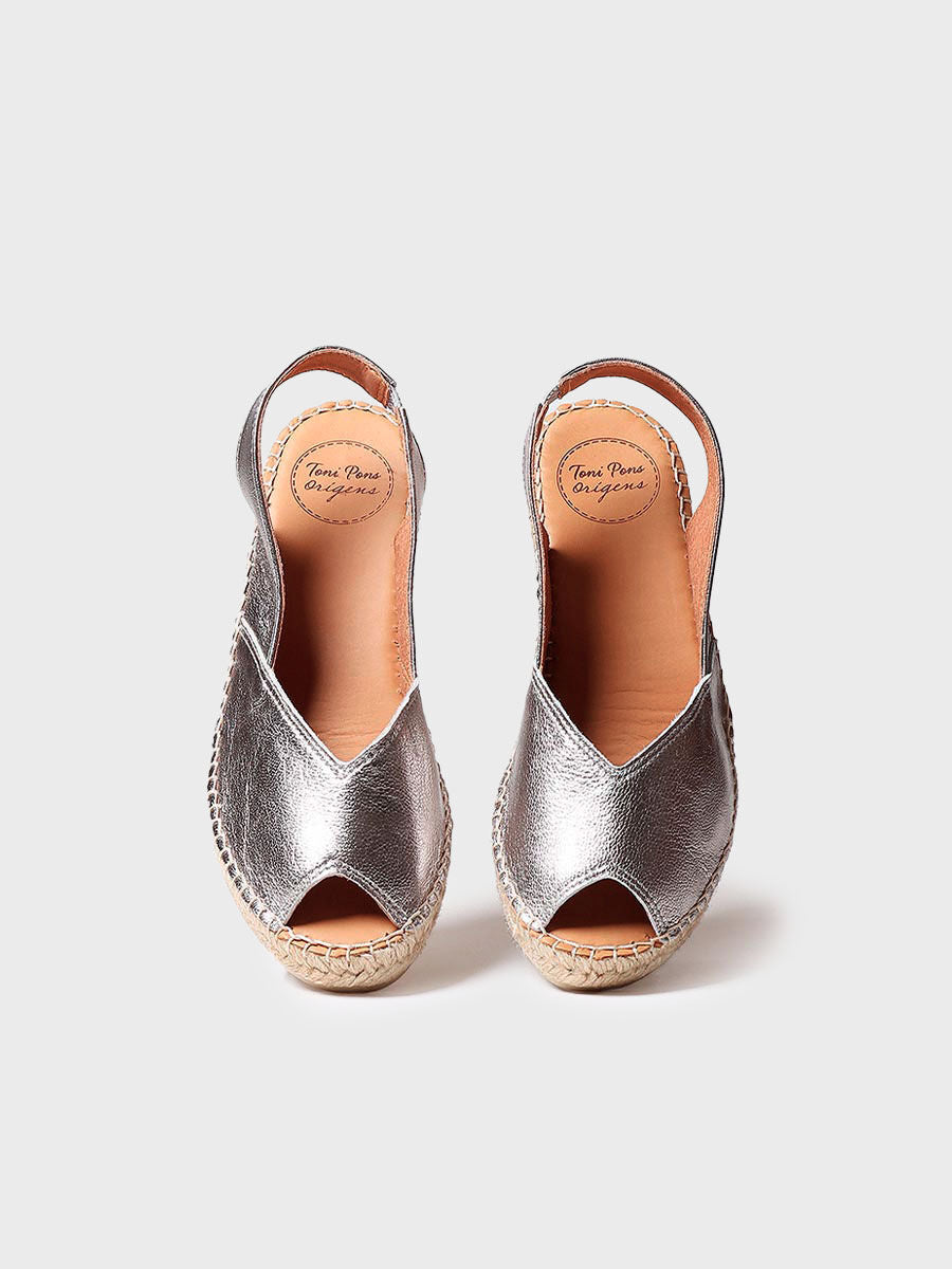 Alpargata de mujer con cuña en piel | BERNIA-P