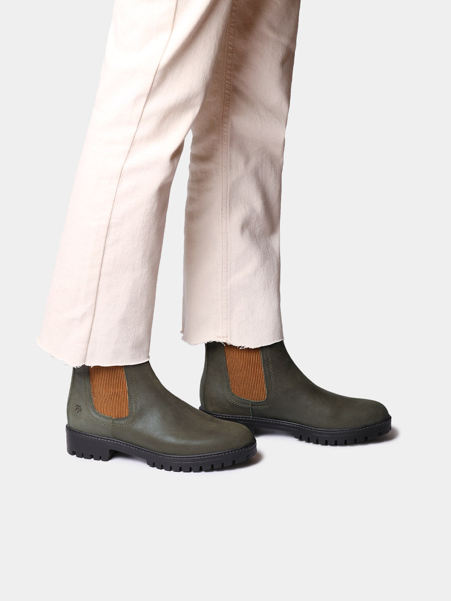 Botines de mujer en piel con elásticos laterales | CARLA-NC