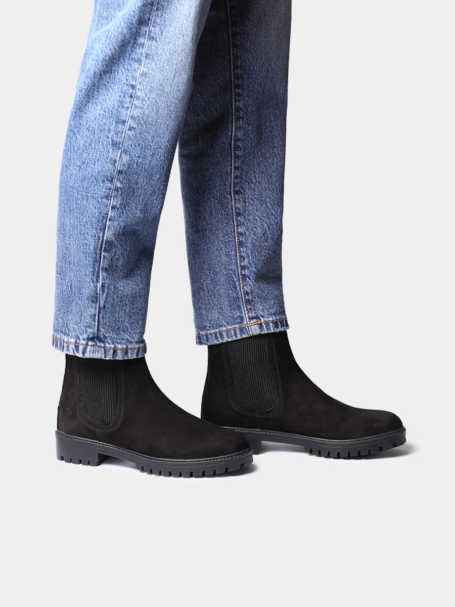 Botines de mujer en piel con elásticos laterales | CARLA-NL