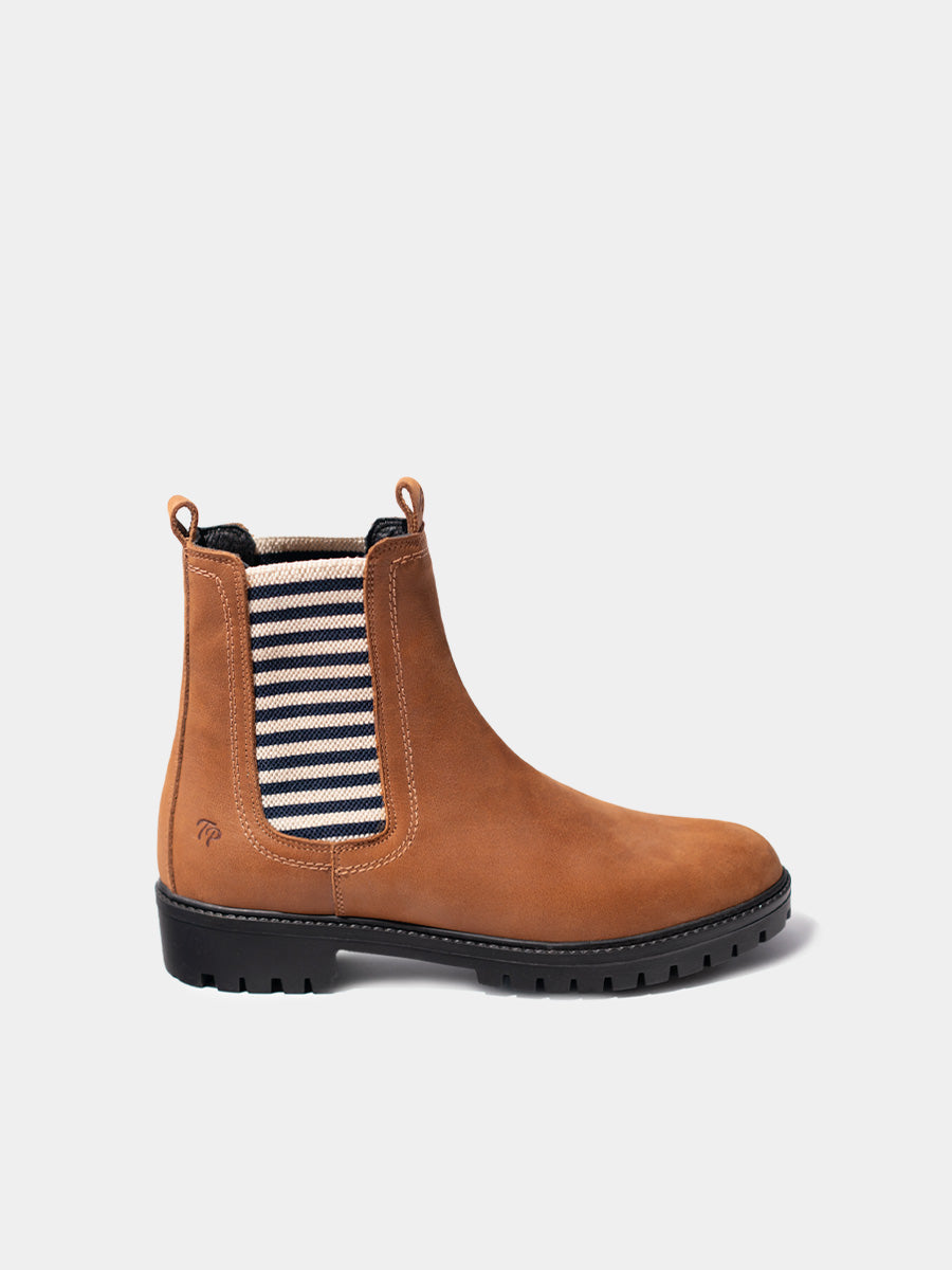 Botines de mujer en piel con elásticos a rayas | CARLA-NR