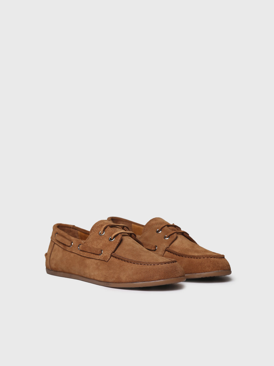 Zapatos de mujer en serraje con cordones de piel | CRIS-SE