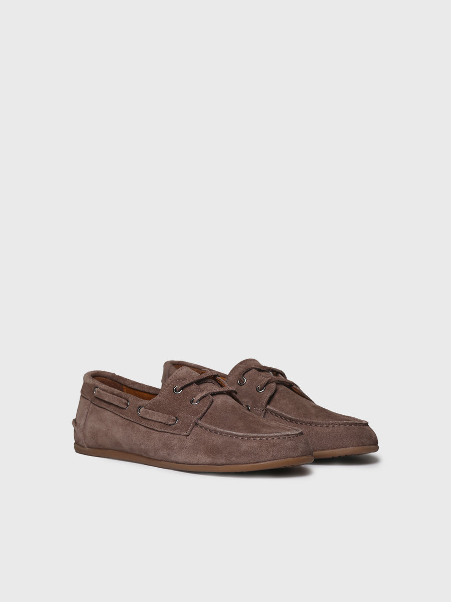 Zapatos de mujer en serraje con cordones de piel | CRIS-SE