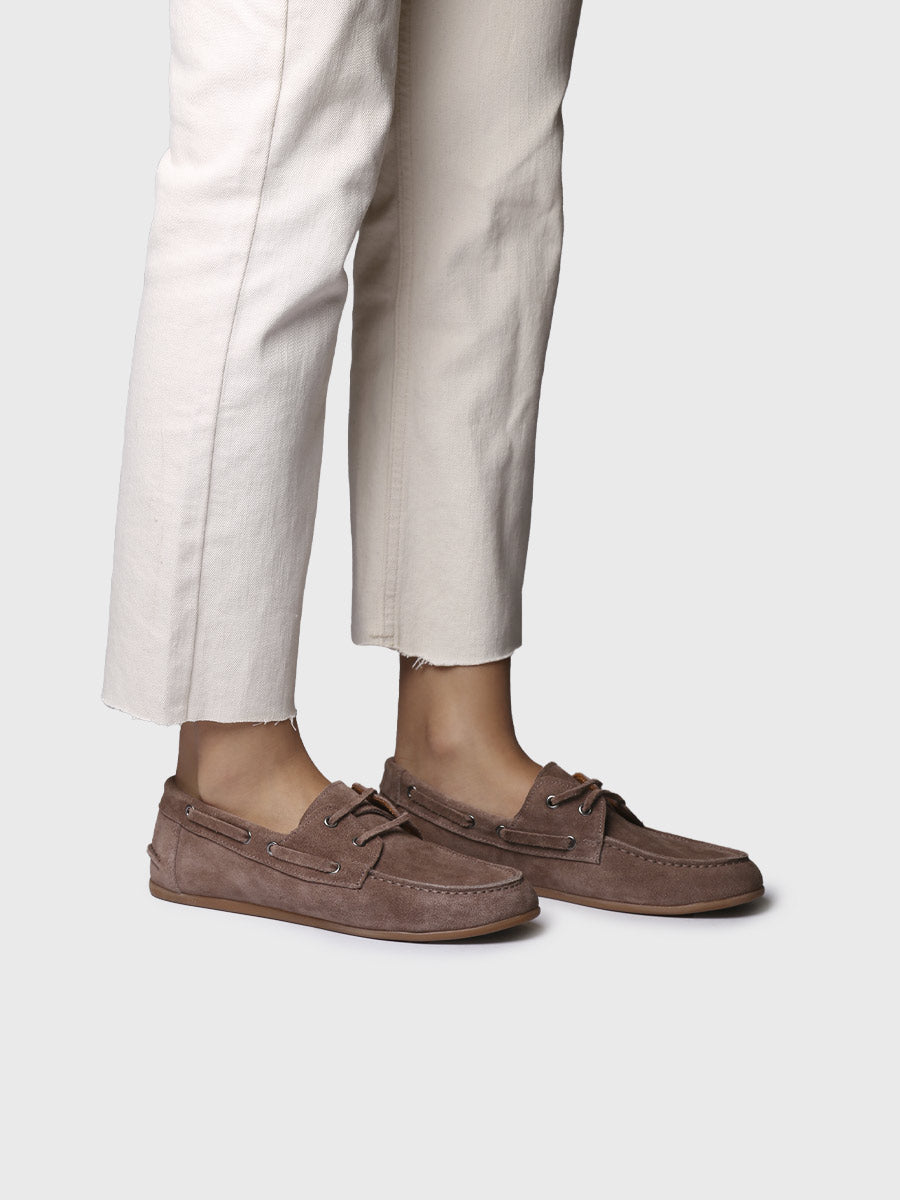 Zapatos de mujer en serraje con cordones de piel | CRIS-SE