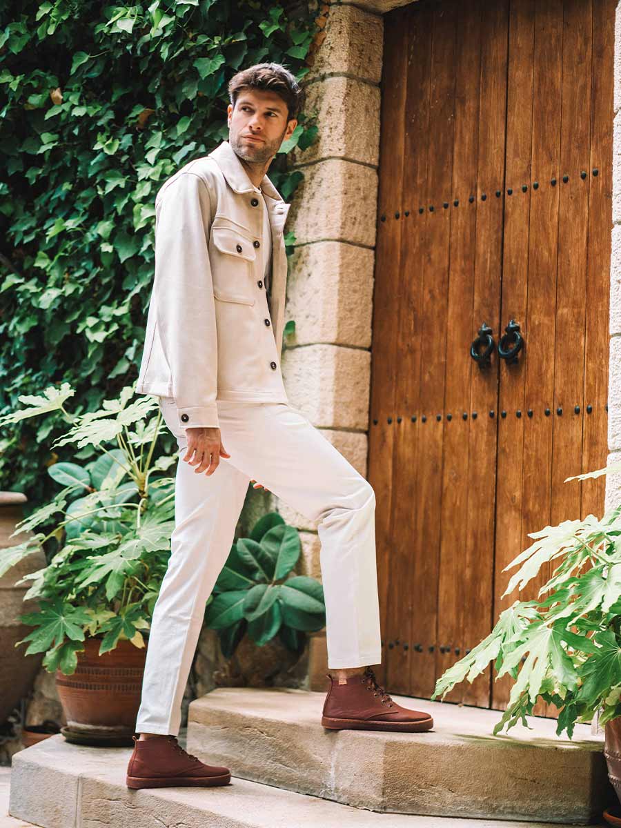 Botín para hombre caña alta en color cuero | DALTON