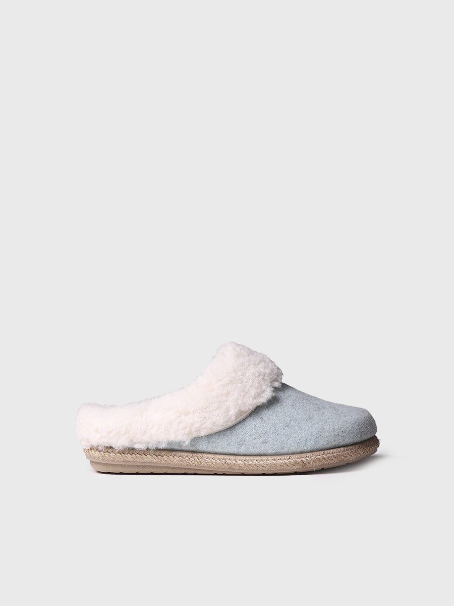 Pantufla para mujer en fieltro y borrego | DELI-BF