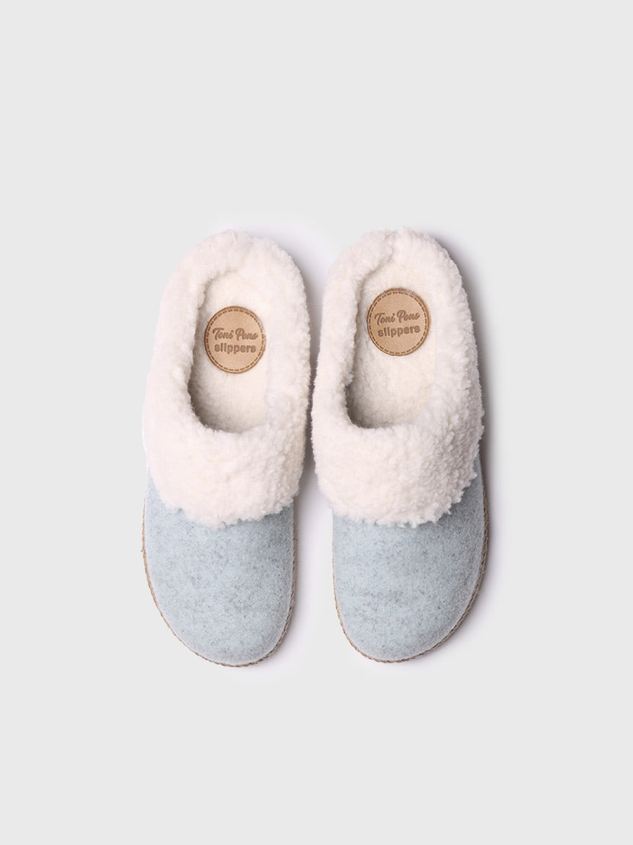 Pantufla para mujer en fieltro y borrego | DELI-BF
