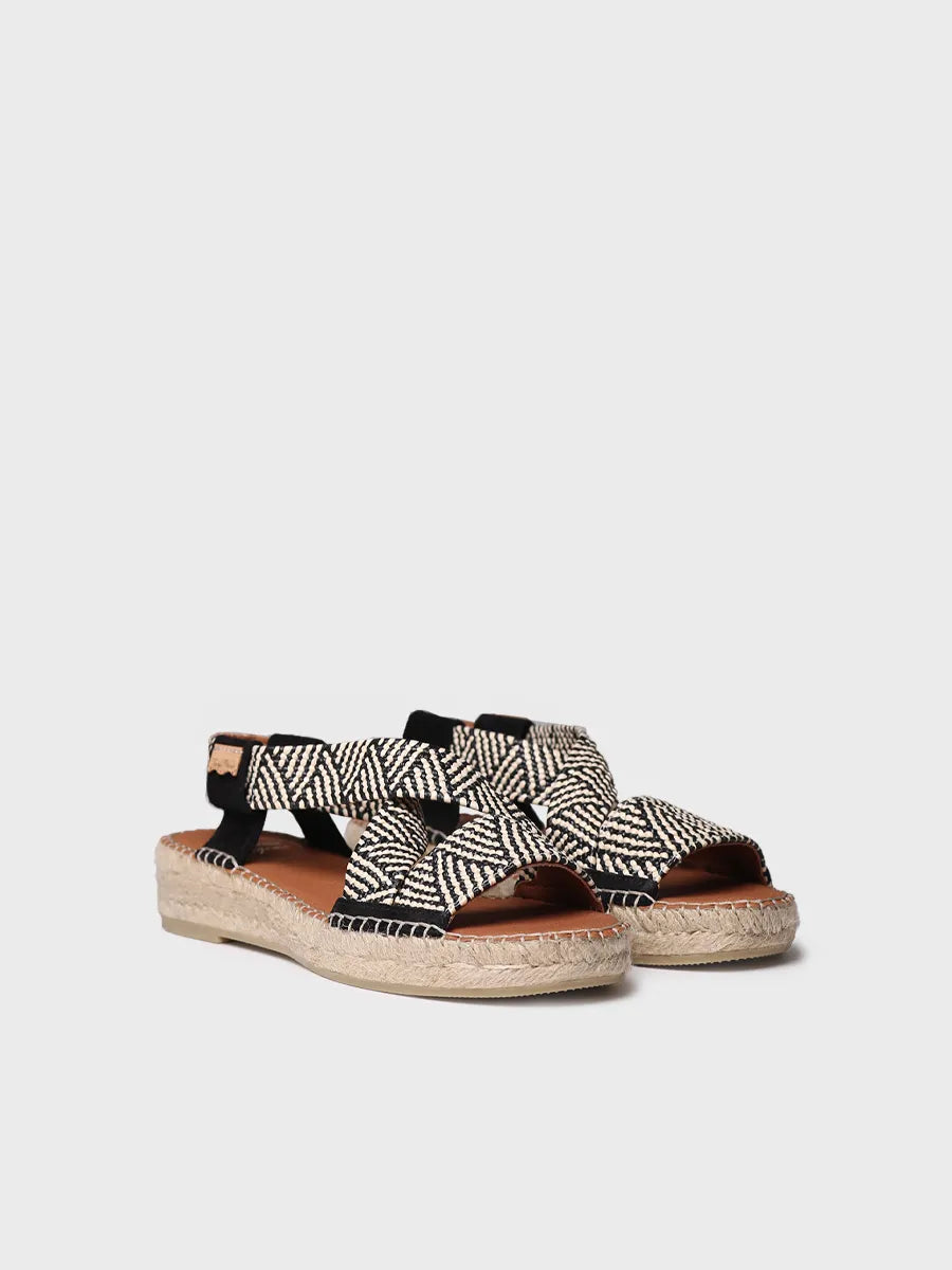 Alpargata abierta de mujer con elásticos multicolor | ELIANA