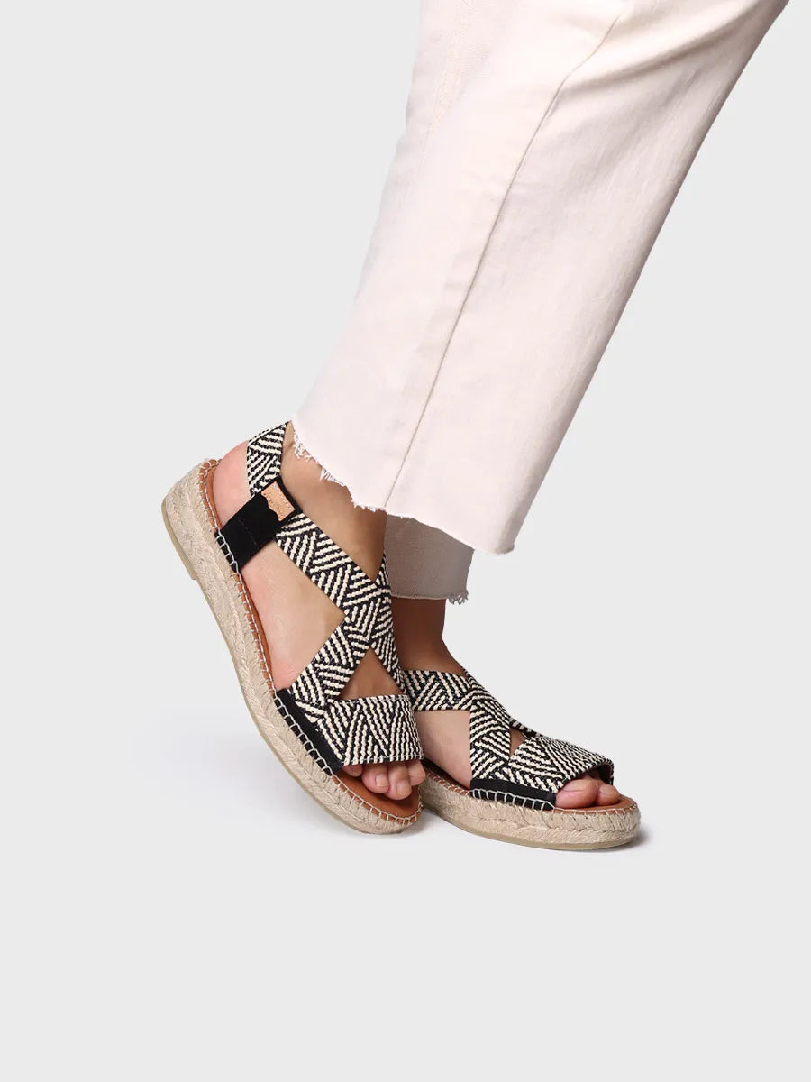 Alpargata abierta de mujer con elásticos multicolor | ELIANA