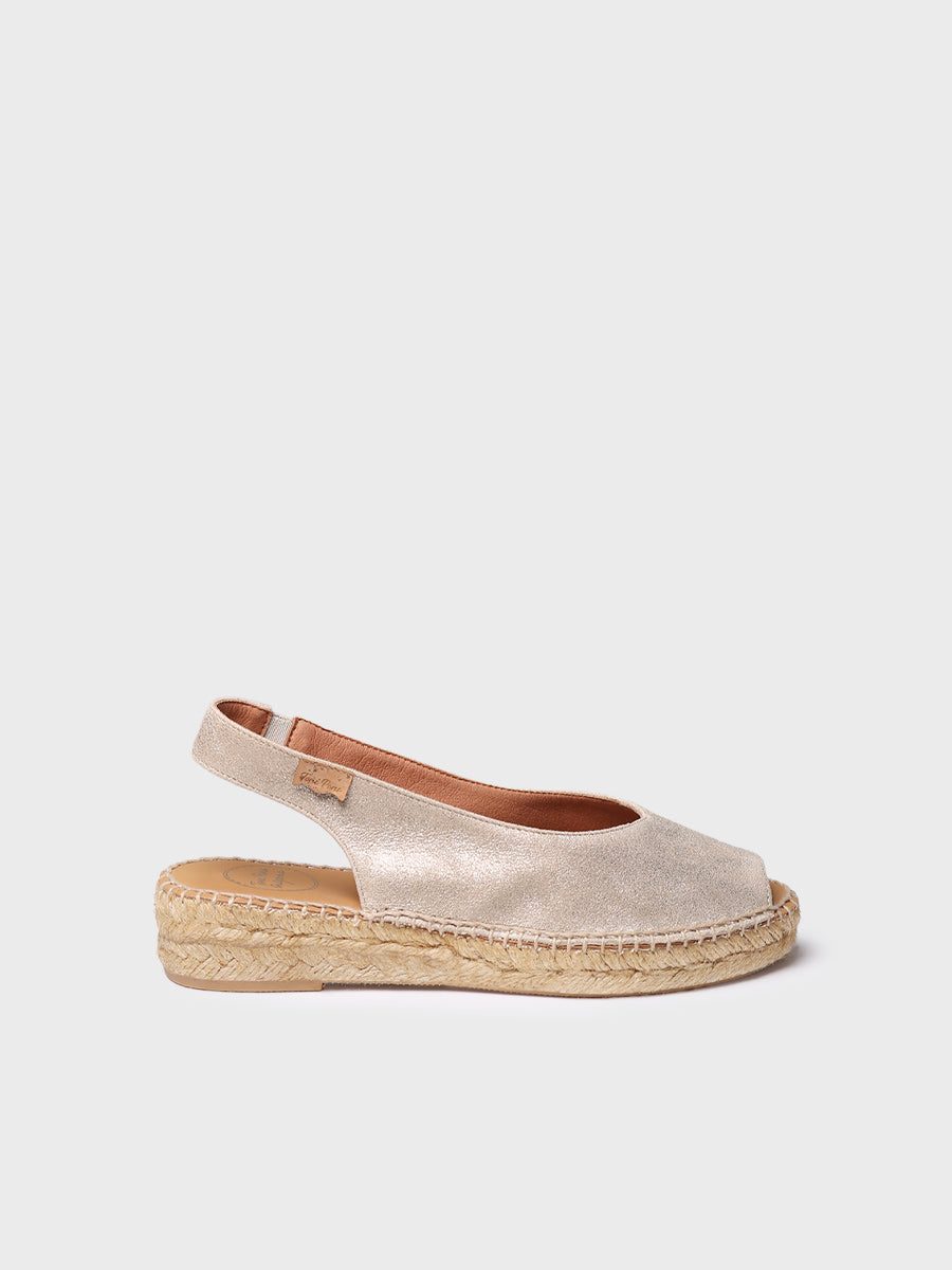 Alpargata peep toe de mujer en piel brillante | ERICA