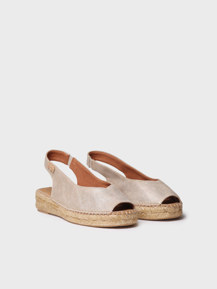 Alpargata peep toe de mujer en piel brillante | ERICA