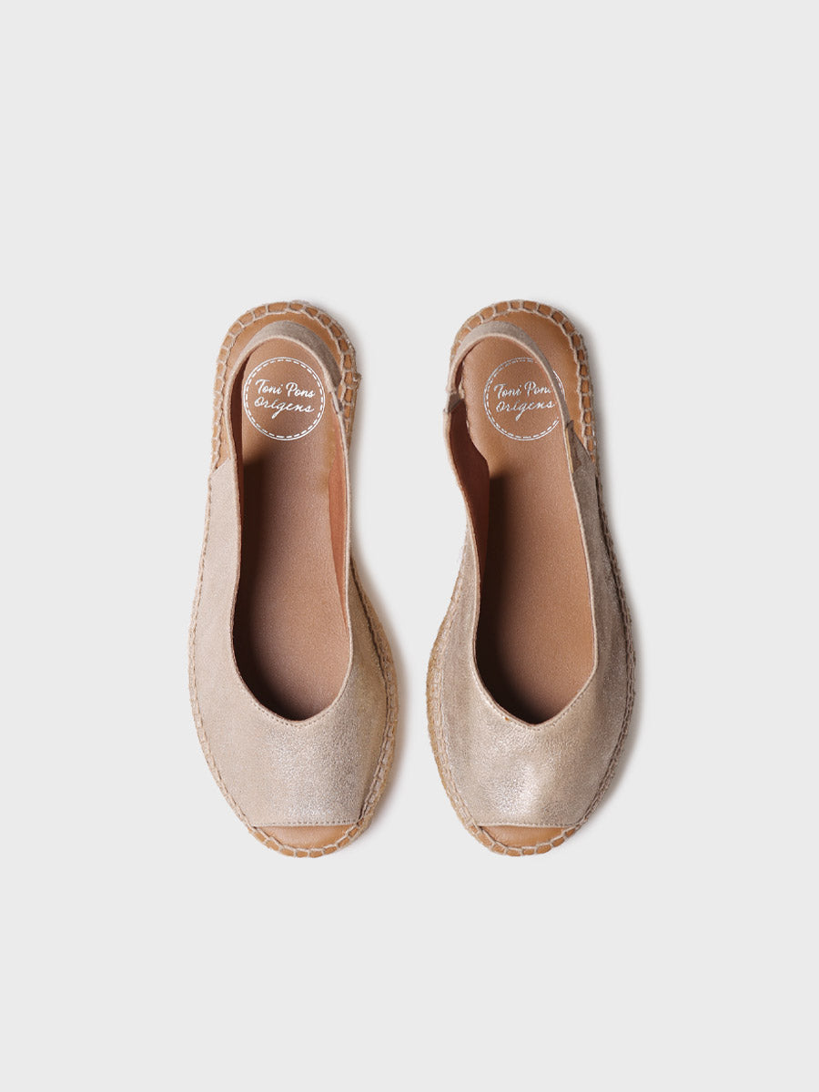 Alpargata peep toe de mujer en piel brillante | ERICA