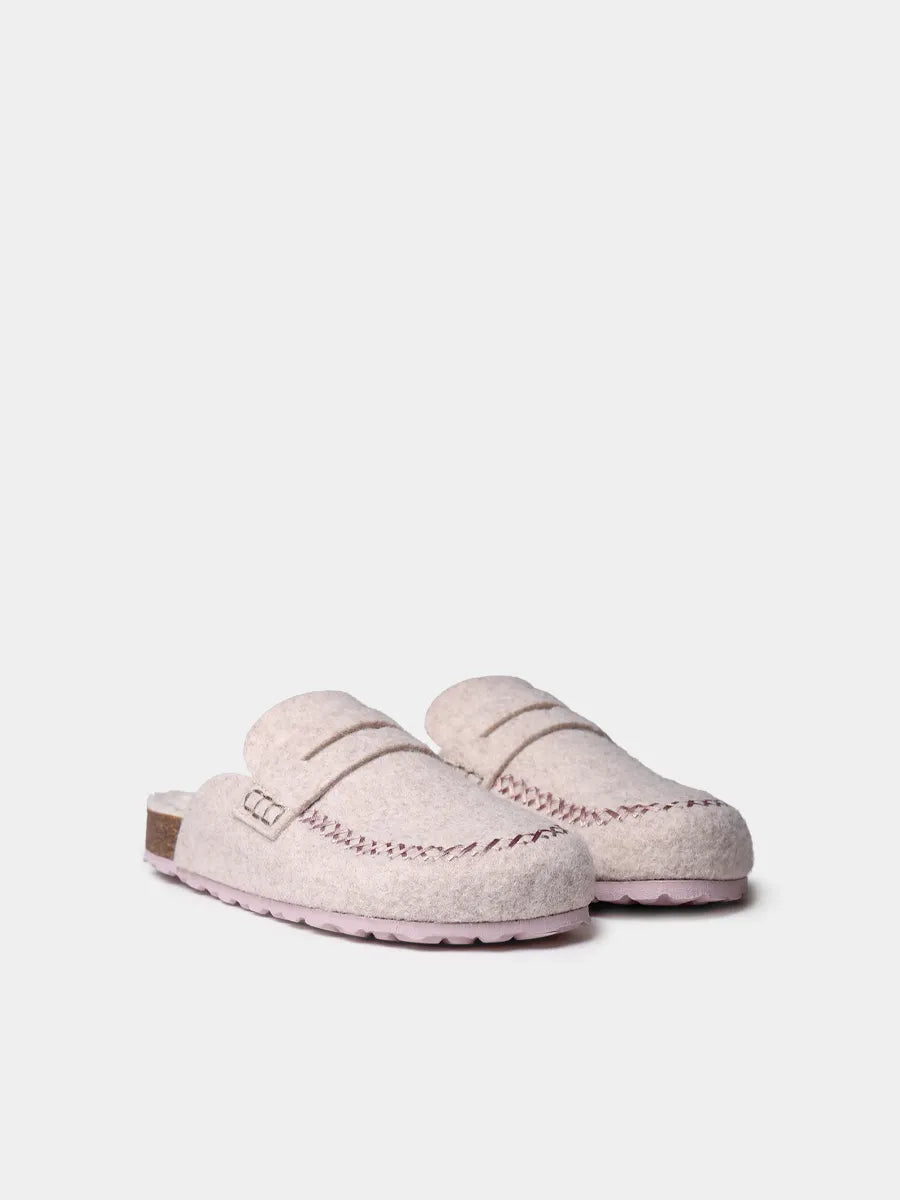 Pantufla de fieltro con suela de corcho para mujer | GANDESA