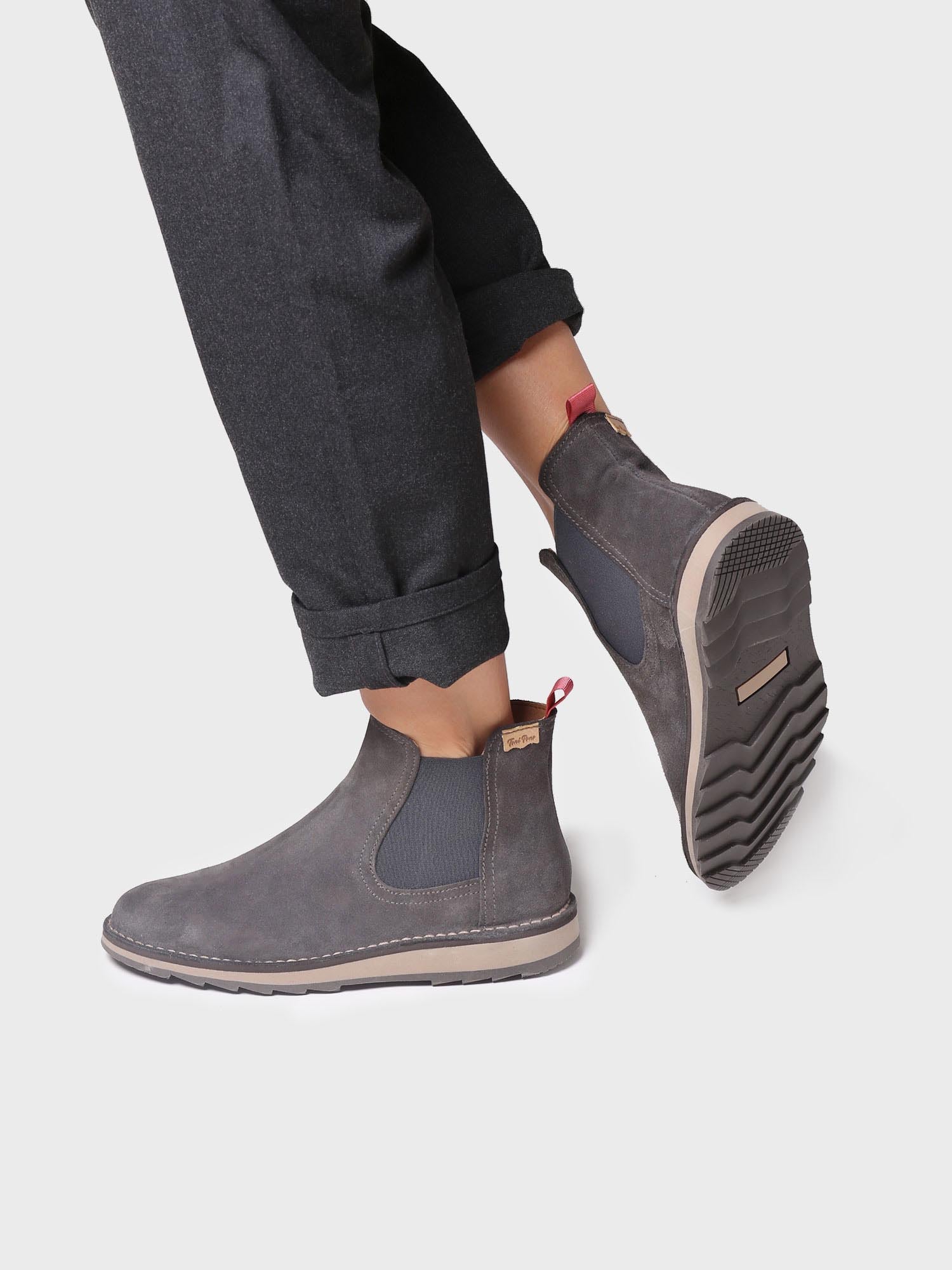 Botín para mujer caña alta en gamuza | ISONA