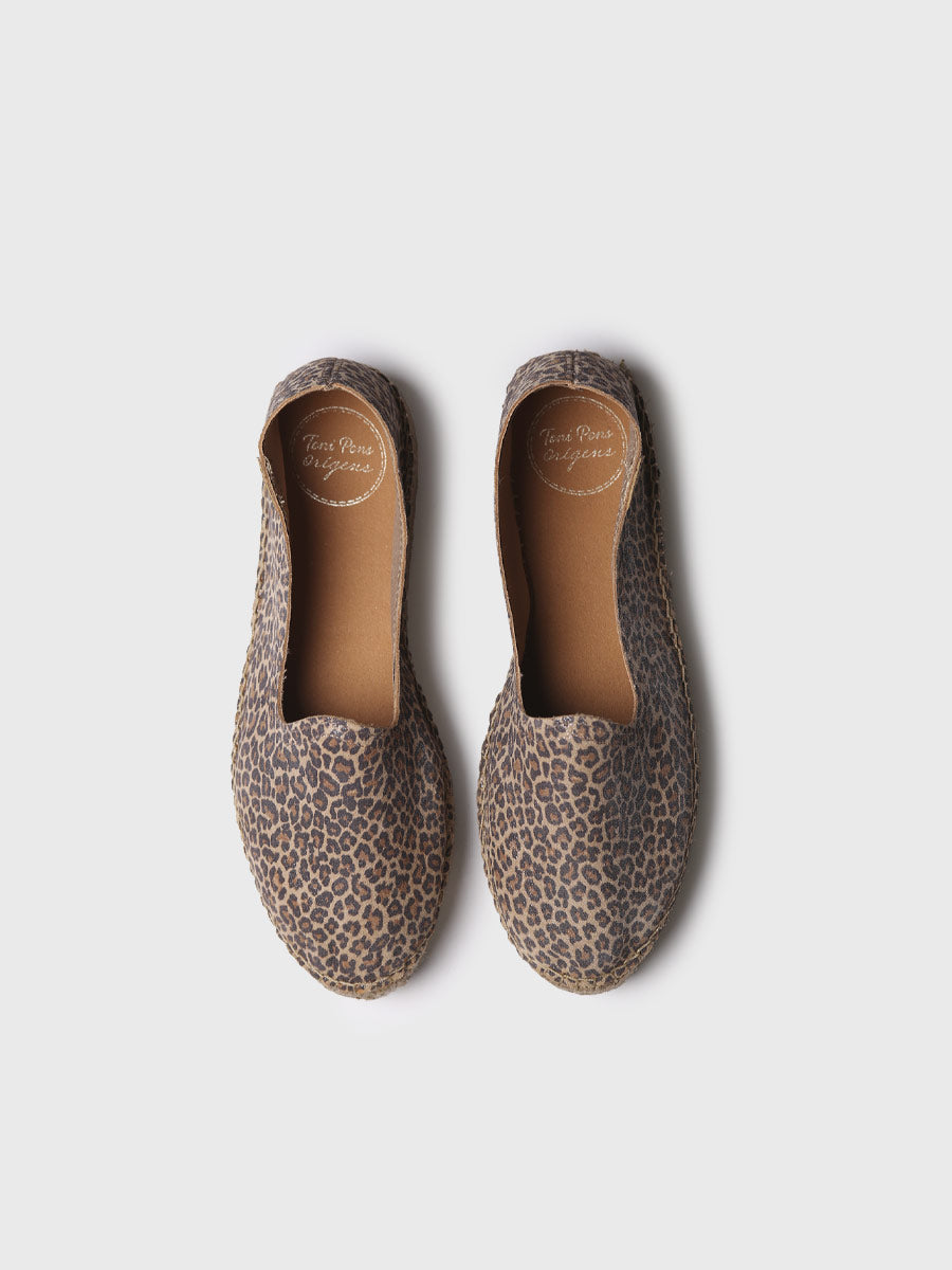Alpargata plana de mujer en animal print | KASIA