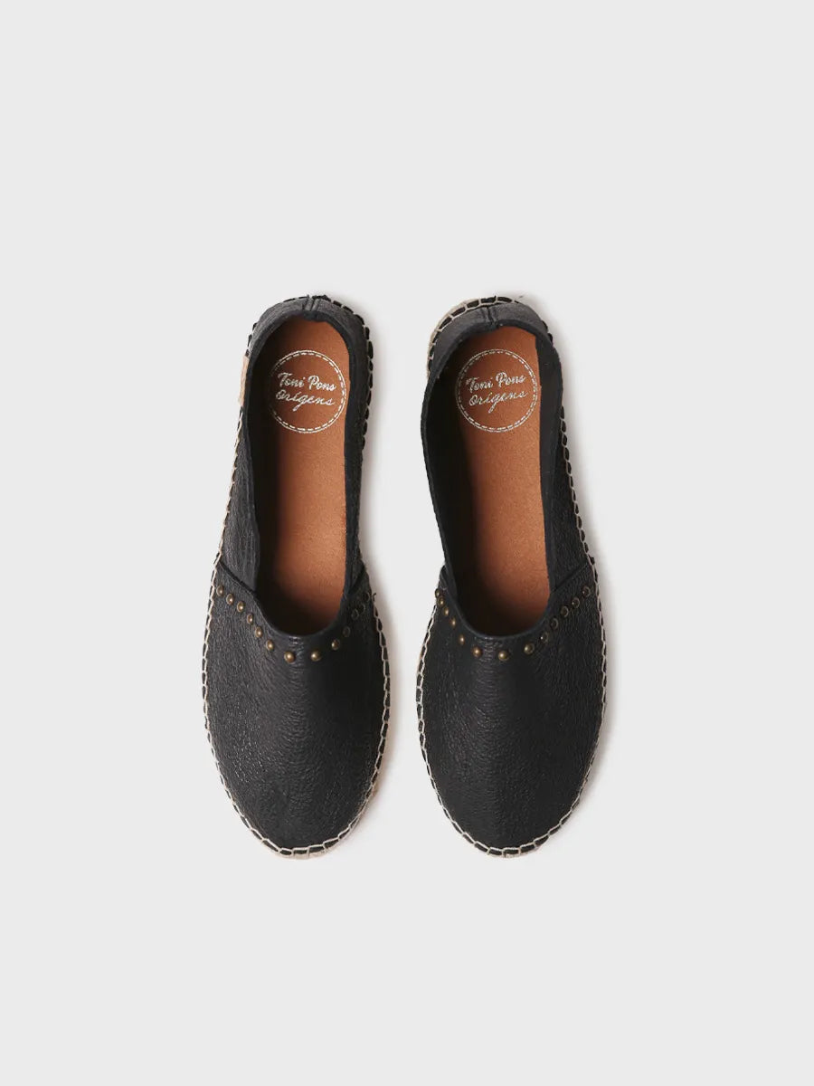 Alpargata plana de mujer en piel con tachuelas | MALTA