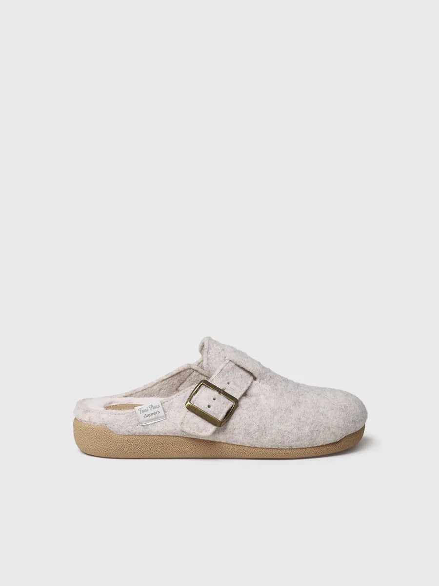 Pantufla para mujer tipo zueco con hebilla | MIMA-FP