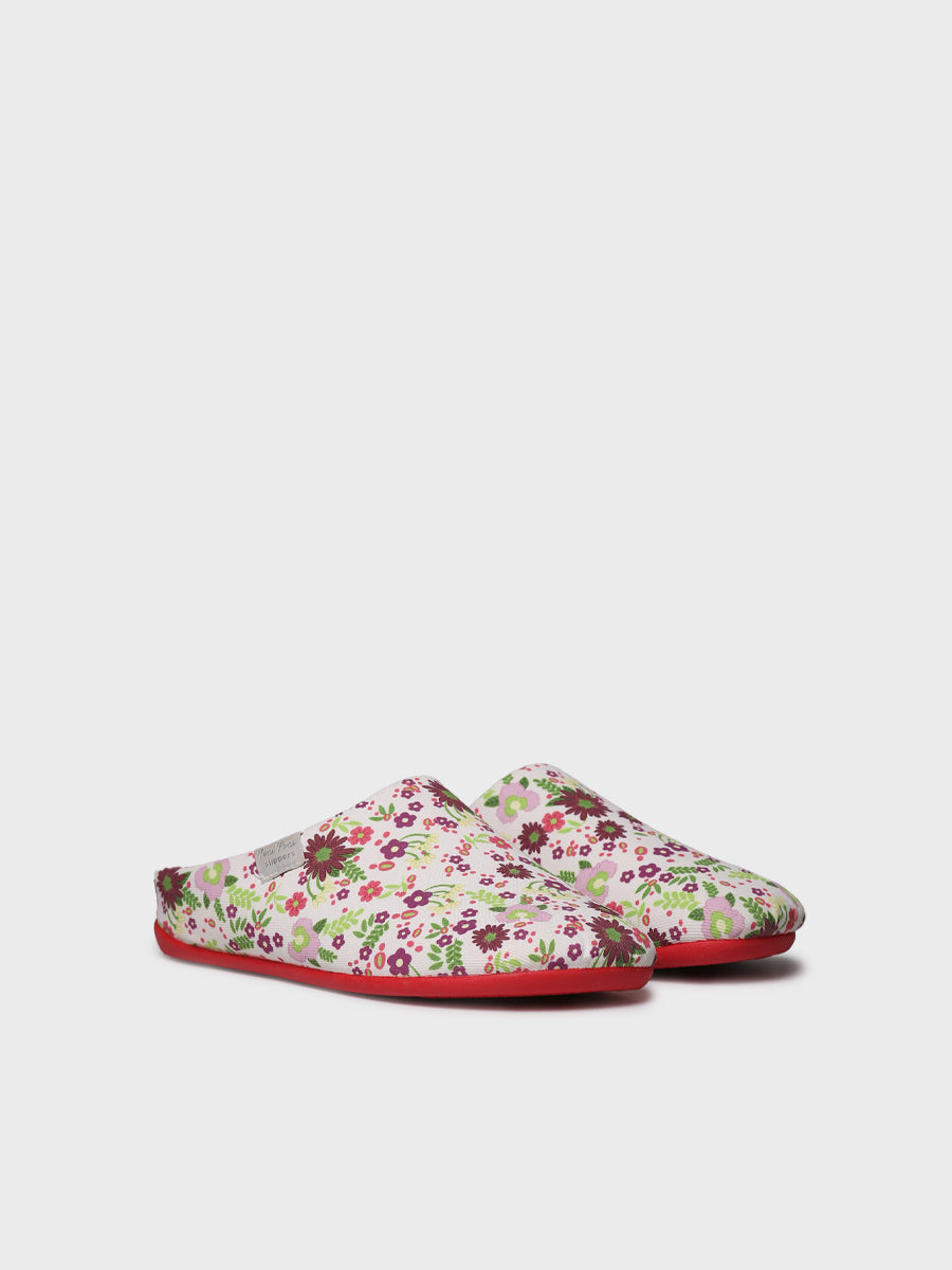 Pantuflas tipo zueco de mujer en algodón estampado | MIMI-TJ