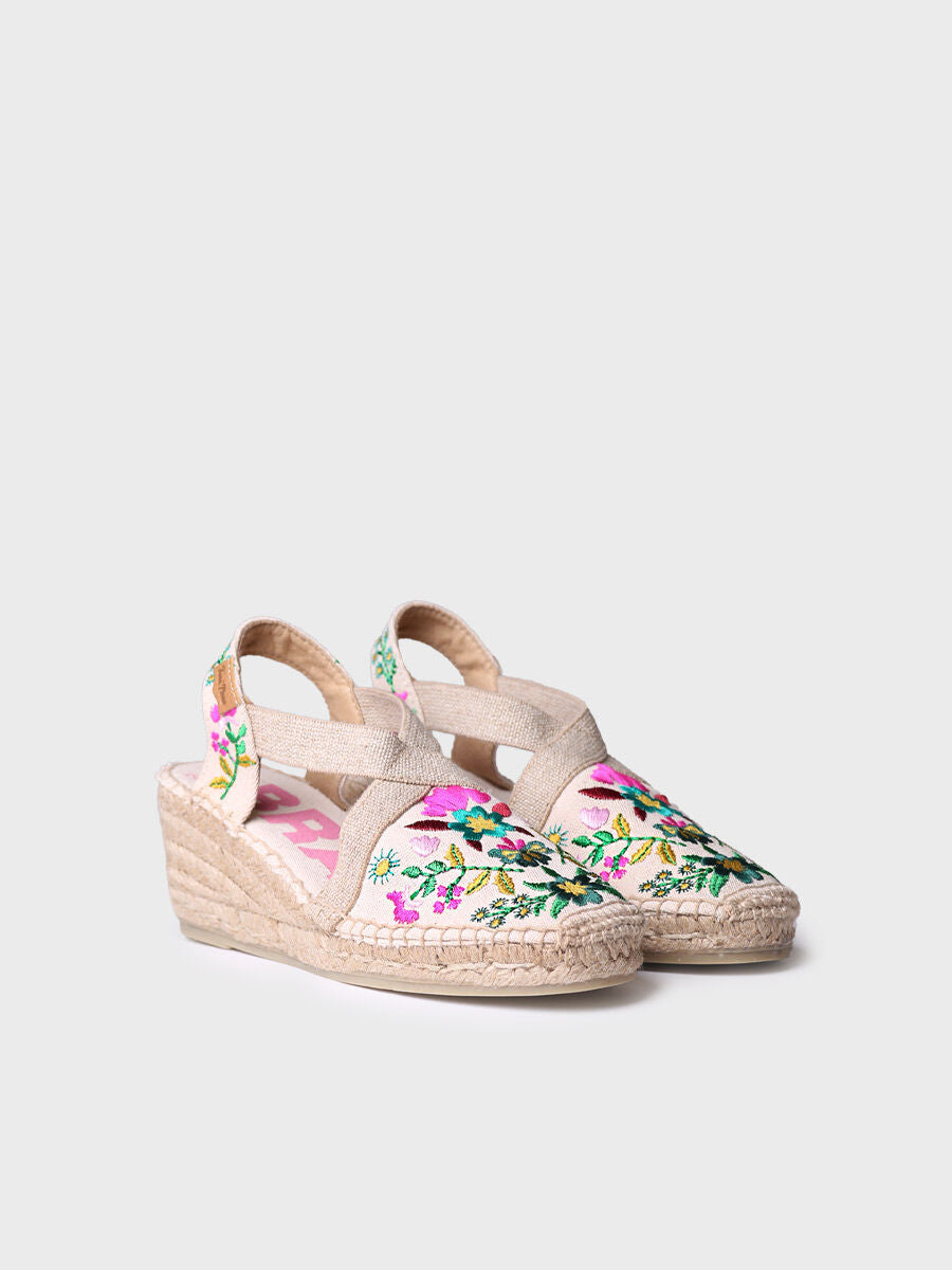 Alpargata de yute con bordados multicolor - MONTJOI