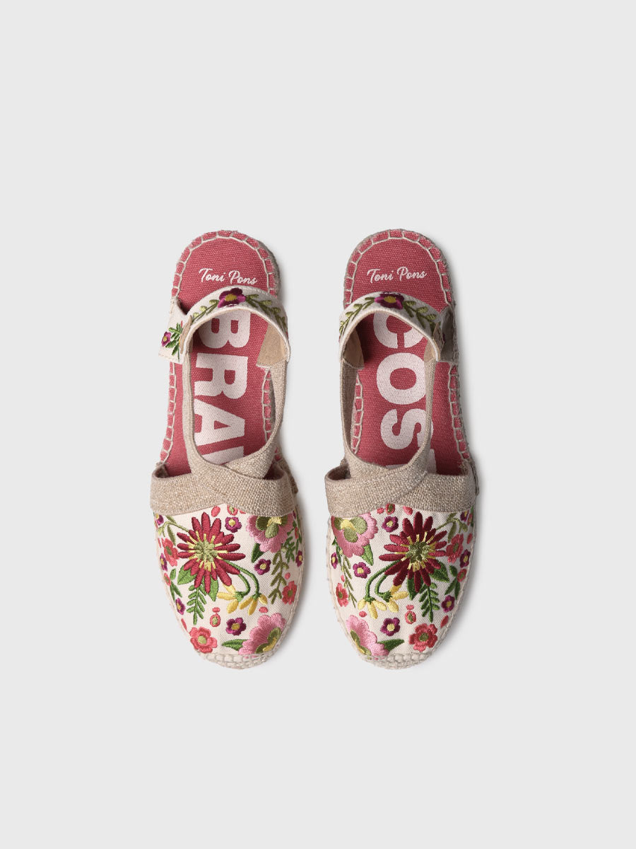 Alpargata de yute con bordados multicolor - MONTJOI