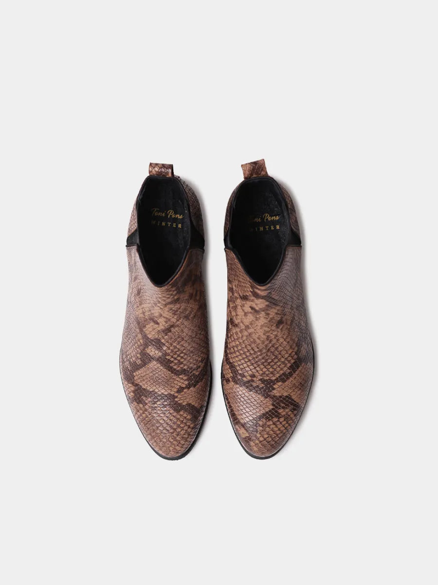 Botín de mujer en piel efecto serpiente | NAROA-PI