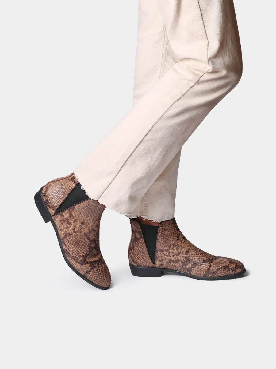Botín de mujer en piel efecto serpiente | NAROA-PI
