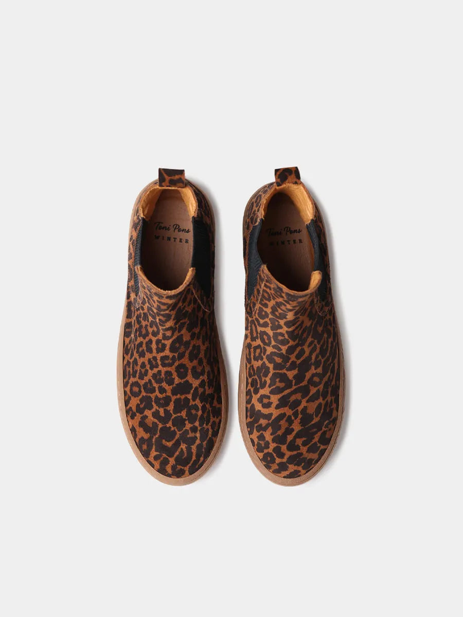 Botín para mujer en piel nobuk con elásticos laterales | SERRA