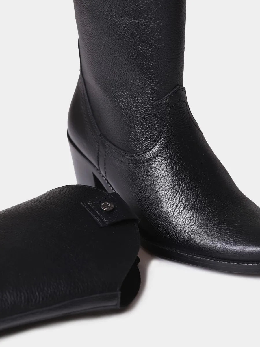 Botines de mujer cowboy en piel con tacón | UBEDA