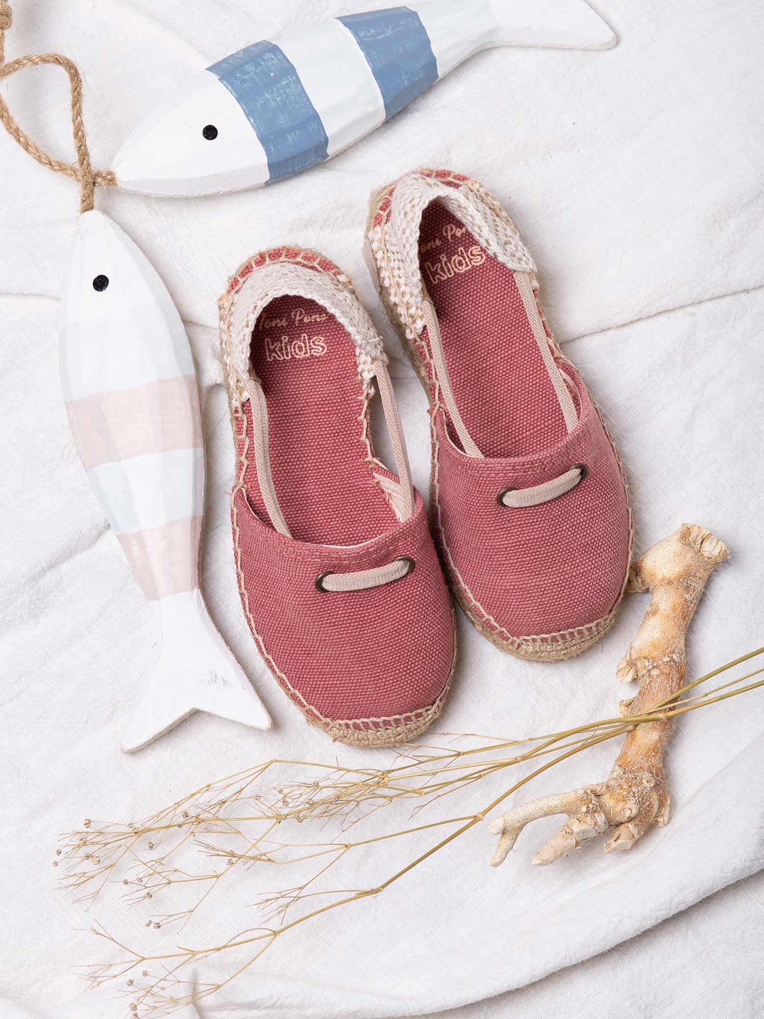 Alpargata de niñas en yute color blush - EURA