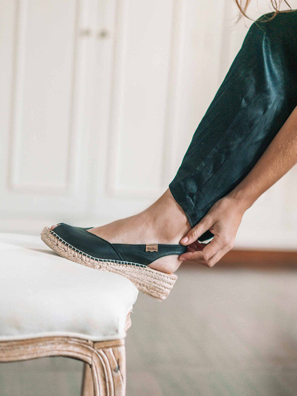 Alpargata de mujer con cuña en piel | BERNIA-P