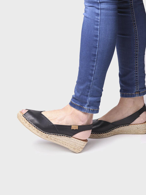 Alpargata de mujer con cuña en piel | BERNIA-P