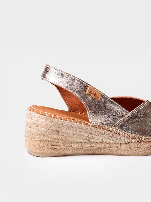 Alpargata de mujer con cuña en piel | BERNIA-P