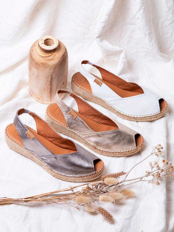 Alpargata de mujer con cuña en piel | BERNIA-P