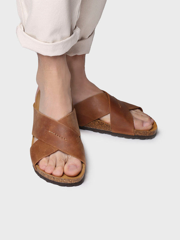 Sandalia de hombre con tiras cruzadas - GOL-PE