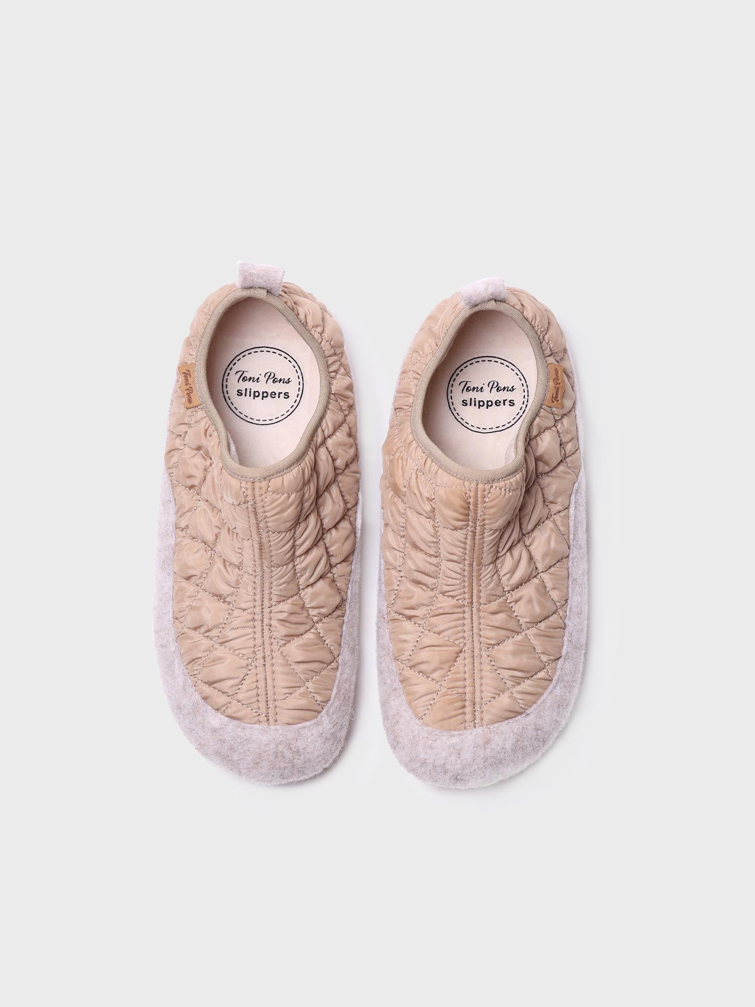 Pantuflas para mujer en color beige - MARE