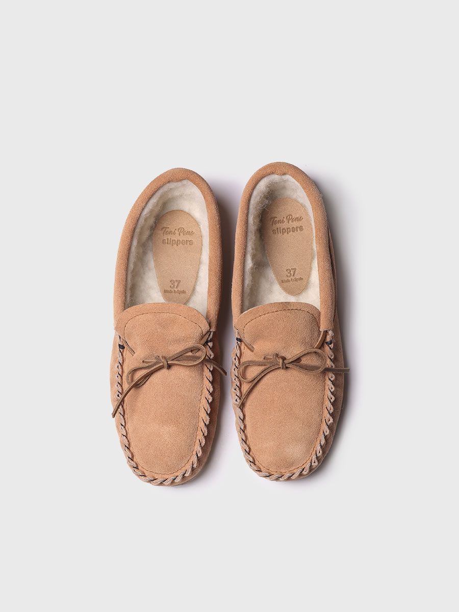 Pantuflas para mujer en color tostado - MILA