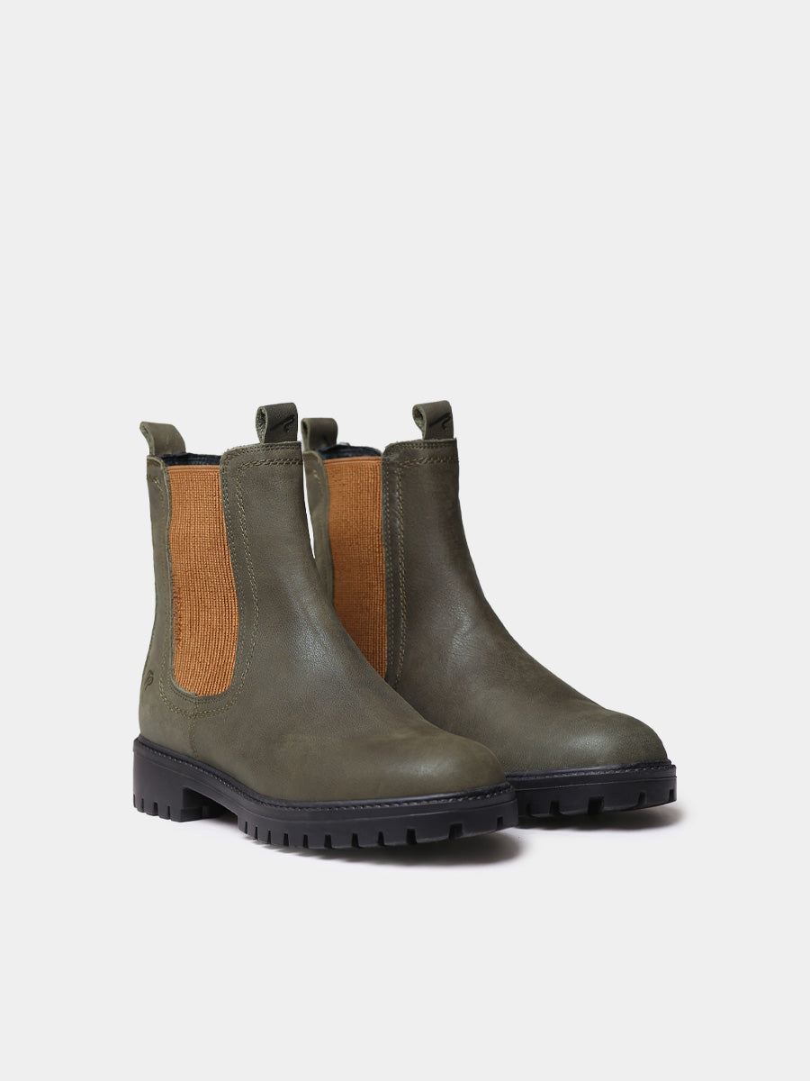 Botines de mujer en piel con elásticos laterales | CARLA-NC