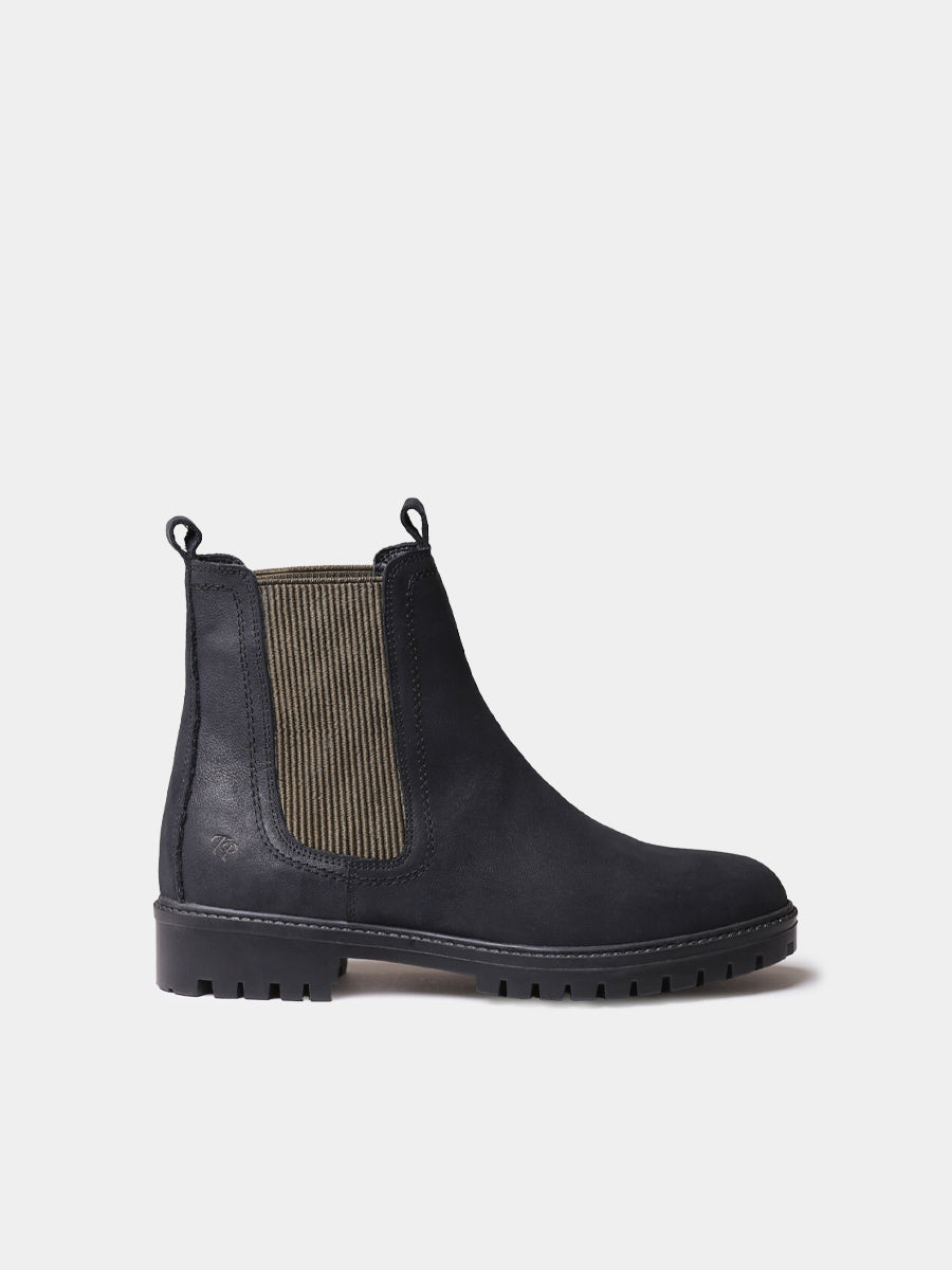 Botines de mujer en piel con elásticos laterales | CARLA-NC