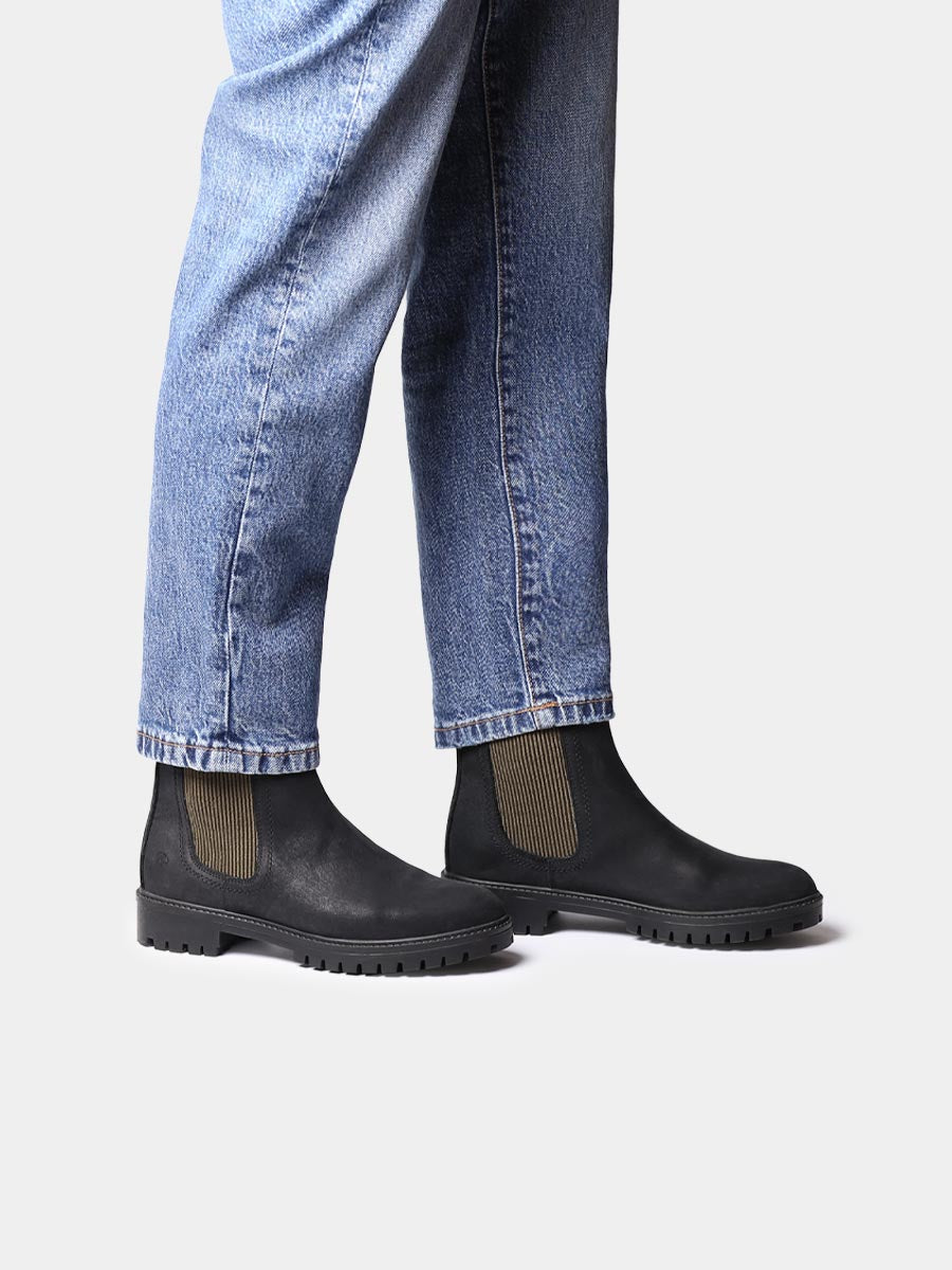 Botines de mujer en piel con elásticos laterales | CARLA-NC