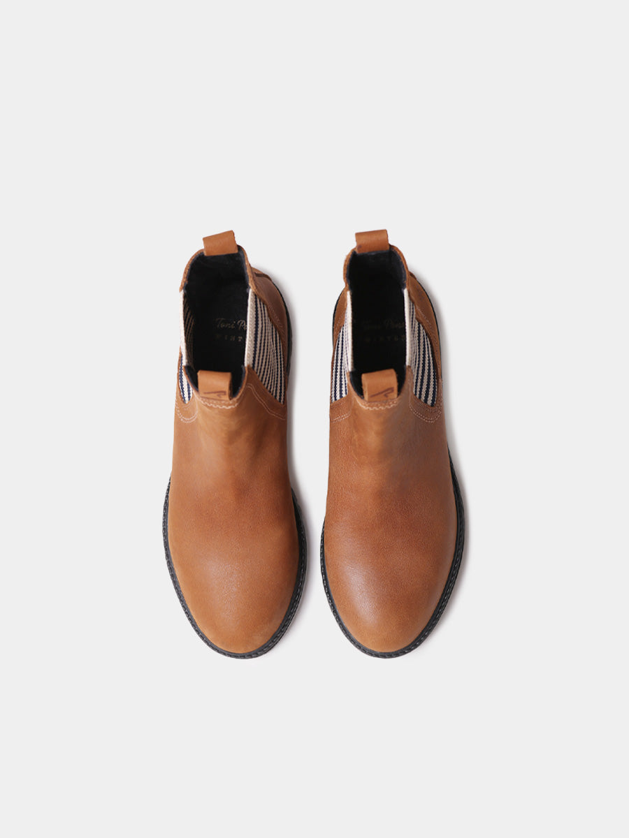 Botines de mujer en piel con elásticos a rayas | CARLA-NR