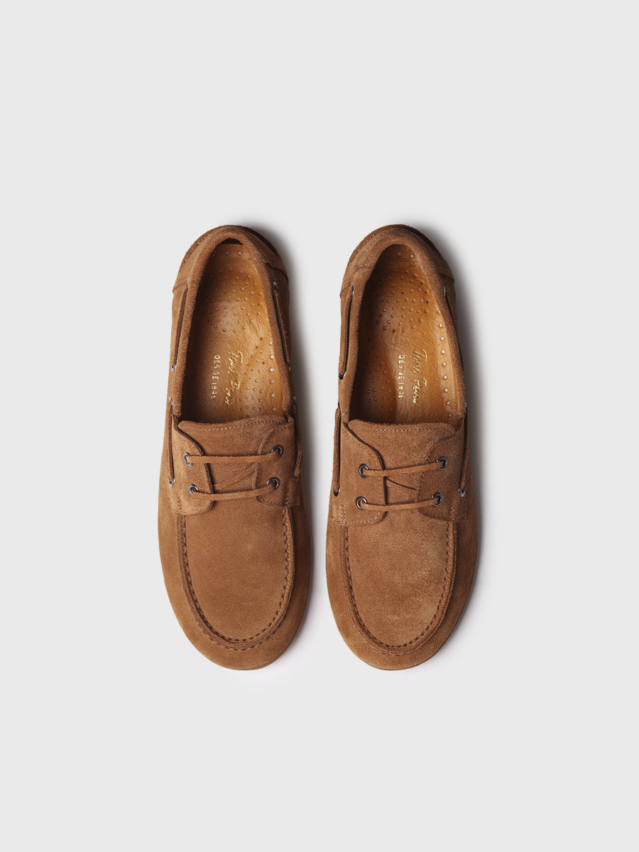 Zapatos de mujer en serraje con cordones de piel | CRIS-SE