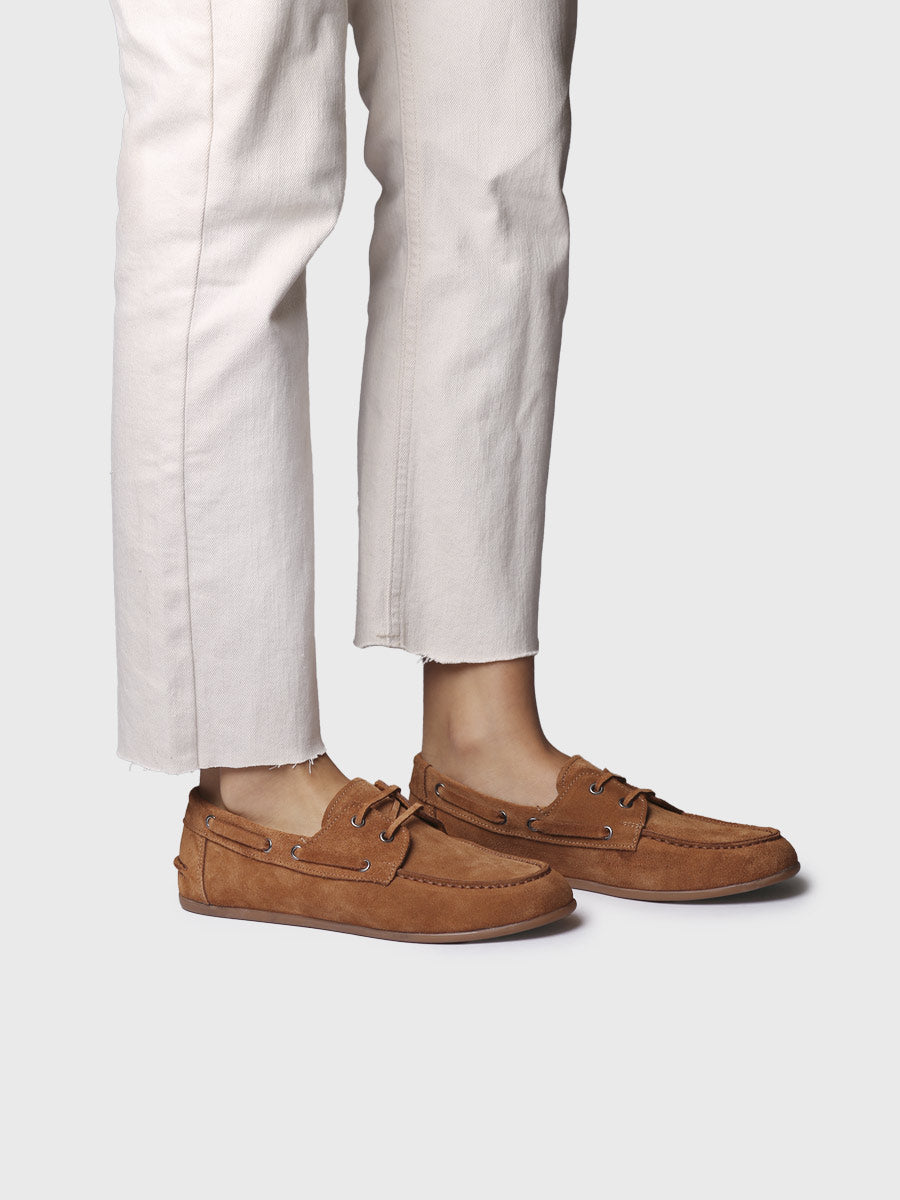 Zapatos de mujer en serraje con cordones de piel | CRIS-SE