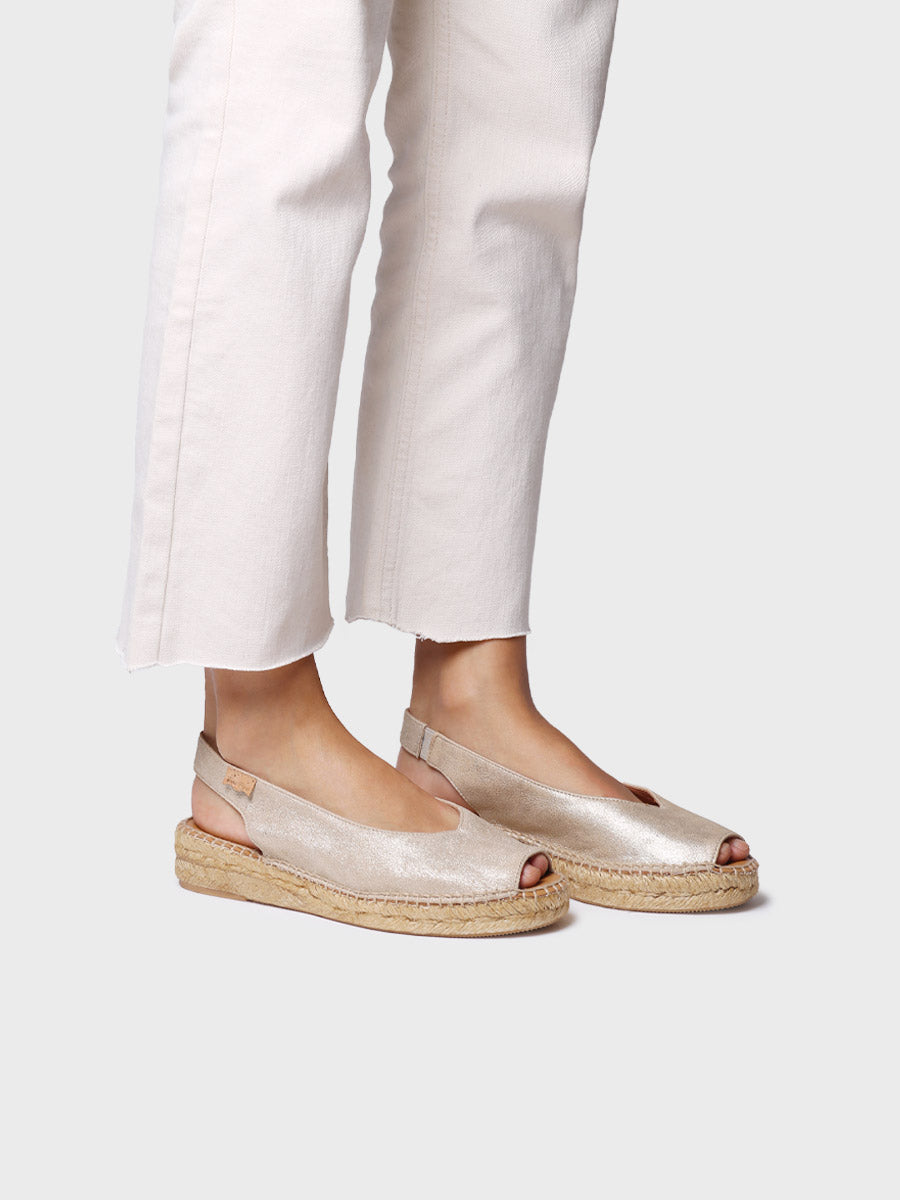Alpargata peep toe de mujer en piel brillante | ERICA