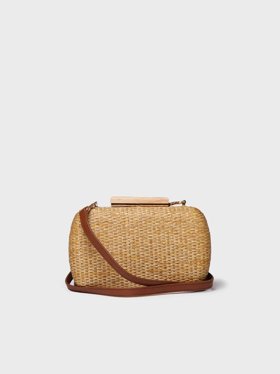 Clutch de mujer en rafia con forro de satén | GAITA