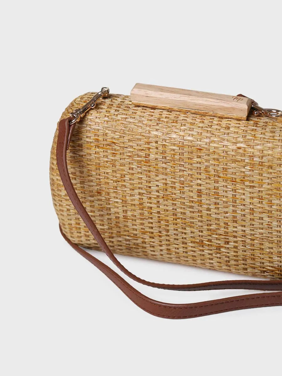Clutch de mujer en rafia con forro de satén | GAITA